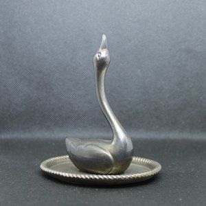 Silver Plated Swan Ring Dish Holder